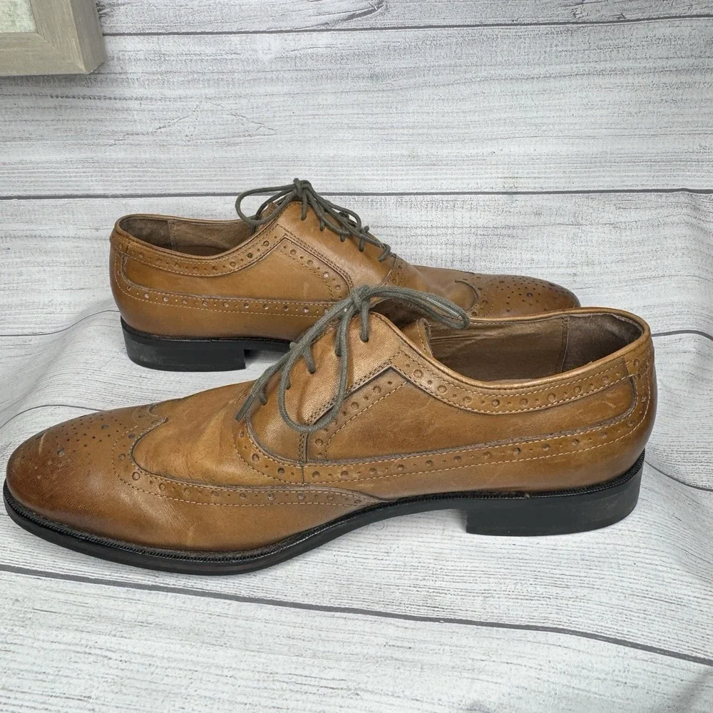 Johnston & Murphy Tyndall Flex System Wing‎ Tip Oxford Brown Mens 10.5M 20-3152